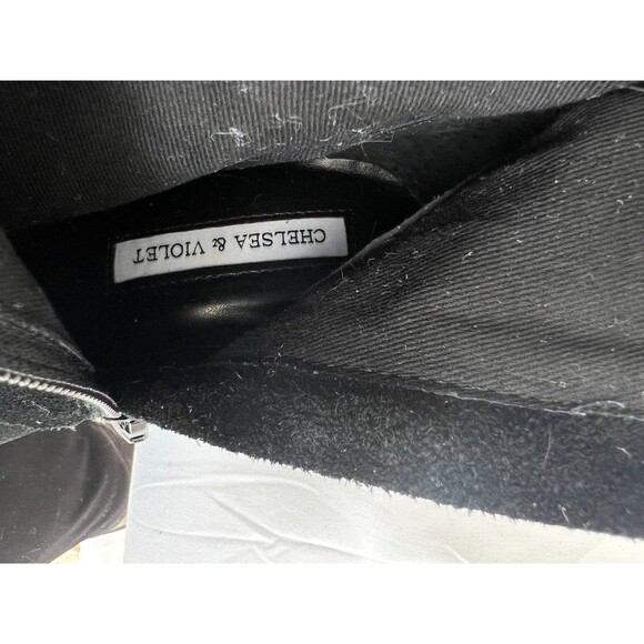 Chelsea and Violet Black Leather Heel "Vicki" Ankle/Sock Boots 6.5 - Picture 9 of 9